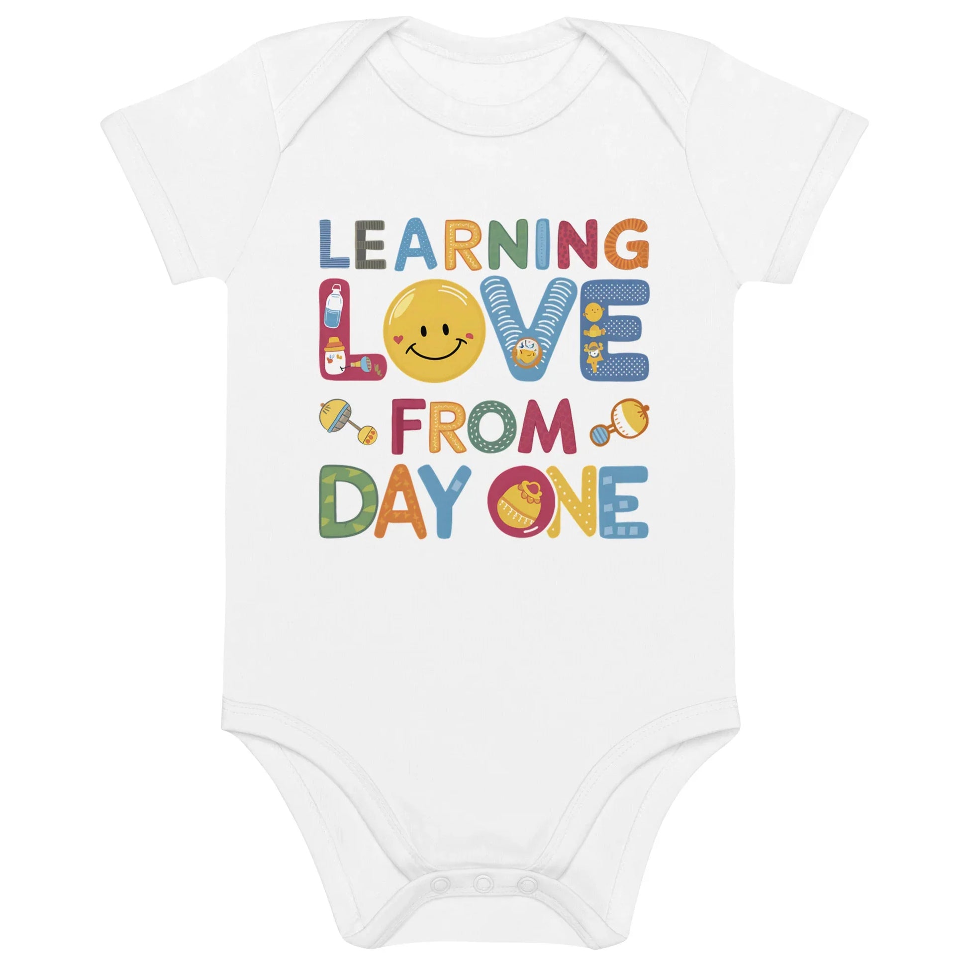Learning Love From Day One | Organic Cotton Baby Bodysuit - AwRans Clothing