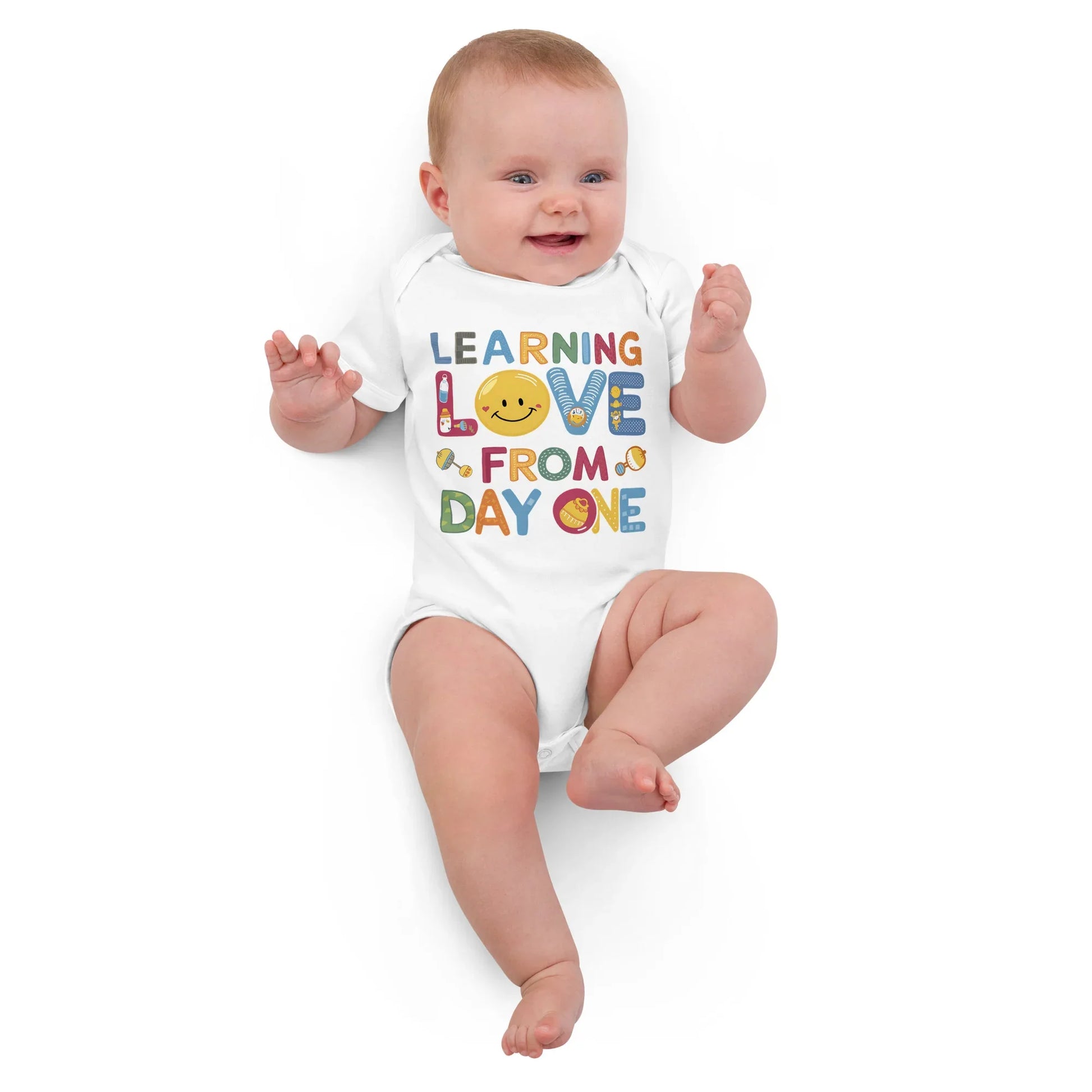 Learning Love From Day One | Organic Cotton Baby Bodysuit - AwRans Clothing