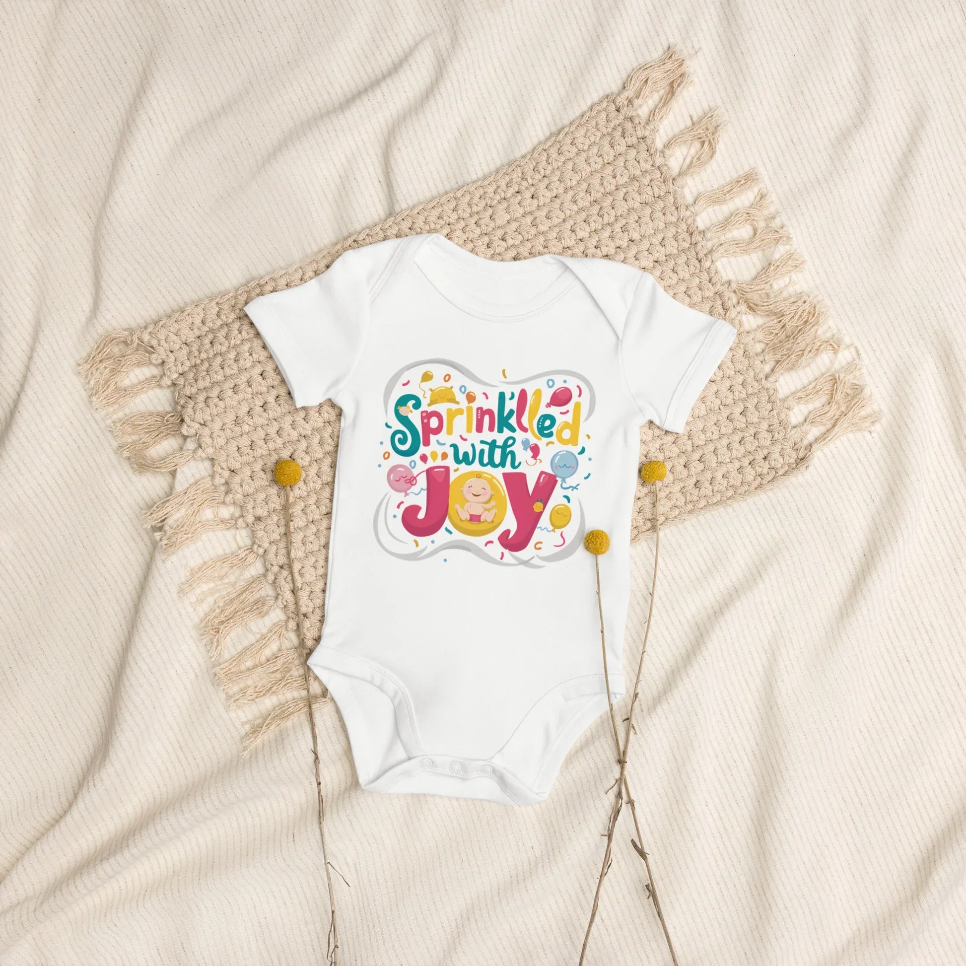 Sprinkled With Joy | Organic Cotton Baby Bodysuit - AwRans Clothing