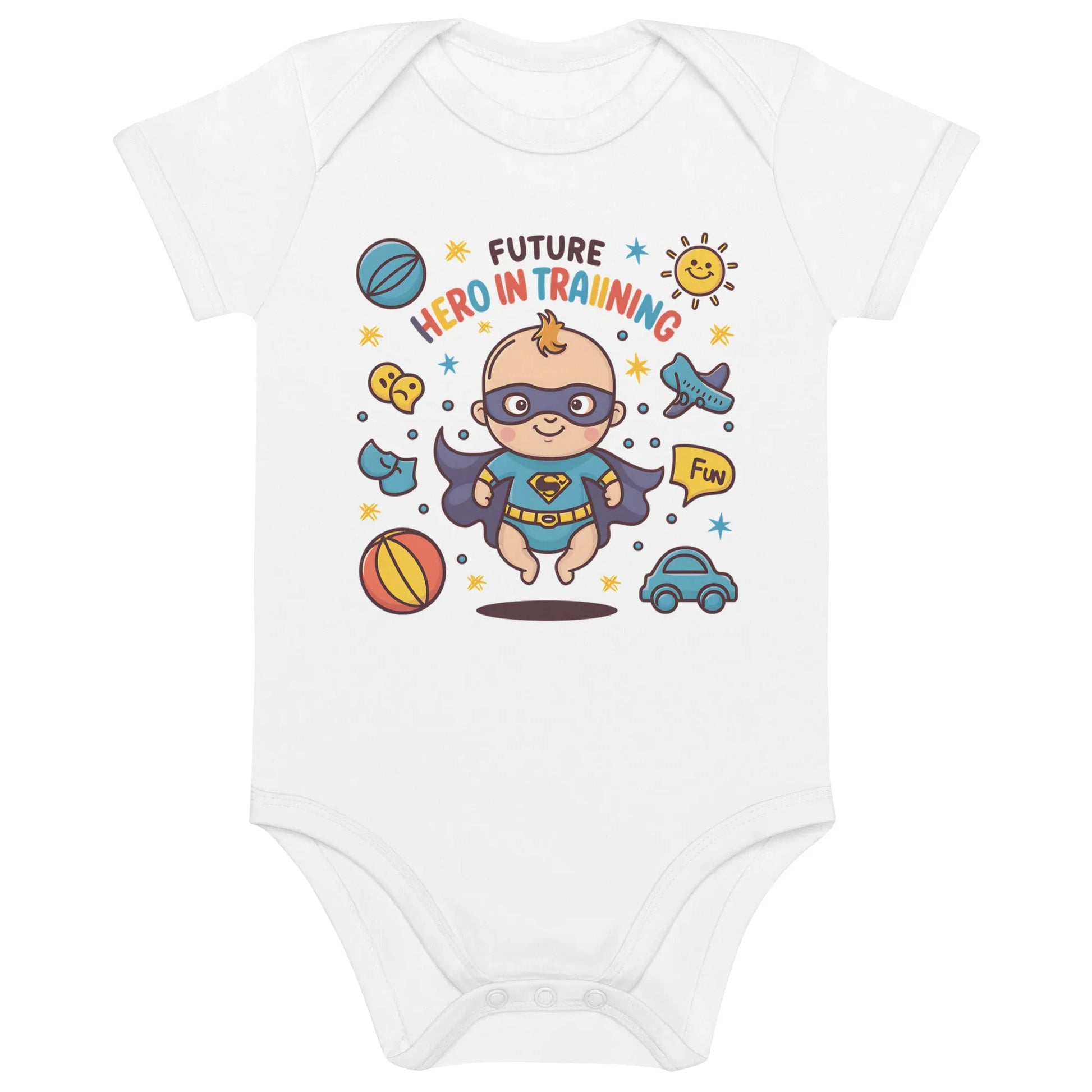 Future Hero In Training | Organic Cotton Baby Bodysuit - AwRans Clothing