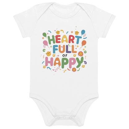 Heart Full Of Happy | Organic Cotton Baby Bodysuit - AwRans Clothing