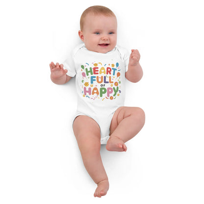 Heart Full Of Happy | Organic Cotton Baby Bodysuit - AwRans Clothing