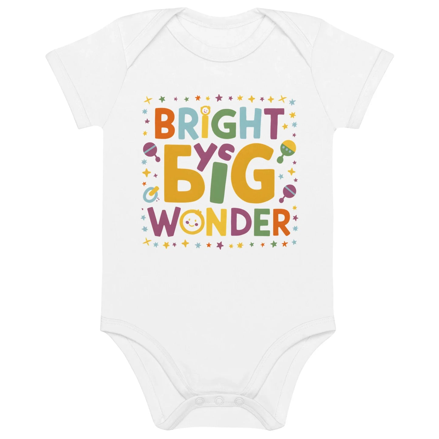 Bright Eyes Big Wonder | Organic Cotton Baby Bodysuit - AwRans Clothing