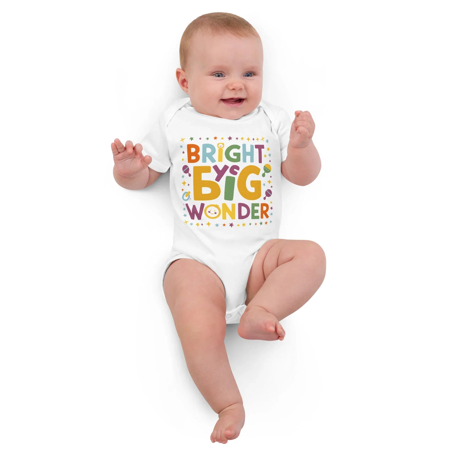 Bright Eyes Big Wonder | Organic Cotton Baby Bodysuit - AwRans Clothing