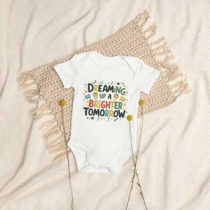 Dreaming Up A Brighter Tomorrow | Organic Cotton Baby Bodysuit - AwRans Clothing