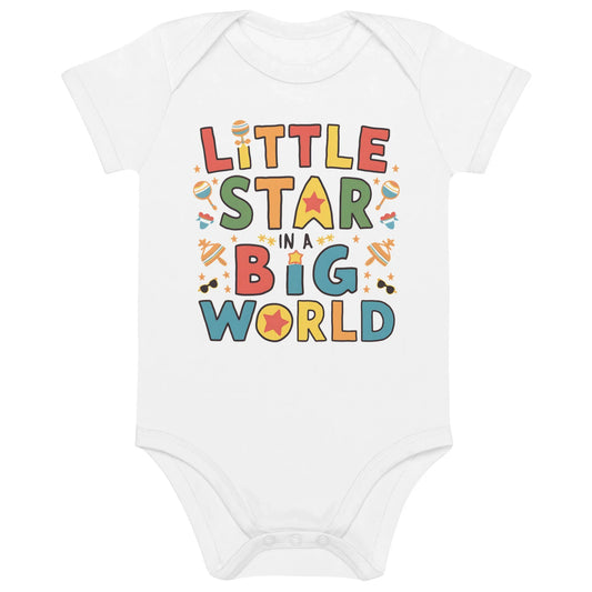 Little Star Big World | Organic Cotton Baby Bodysuit - AwRans Clothing