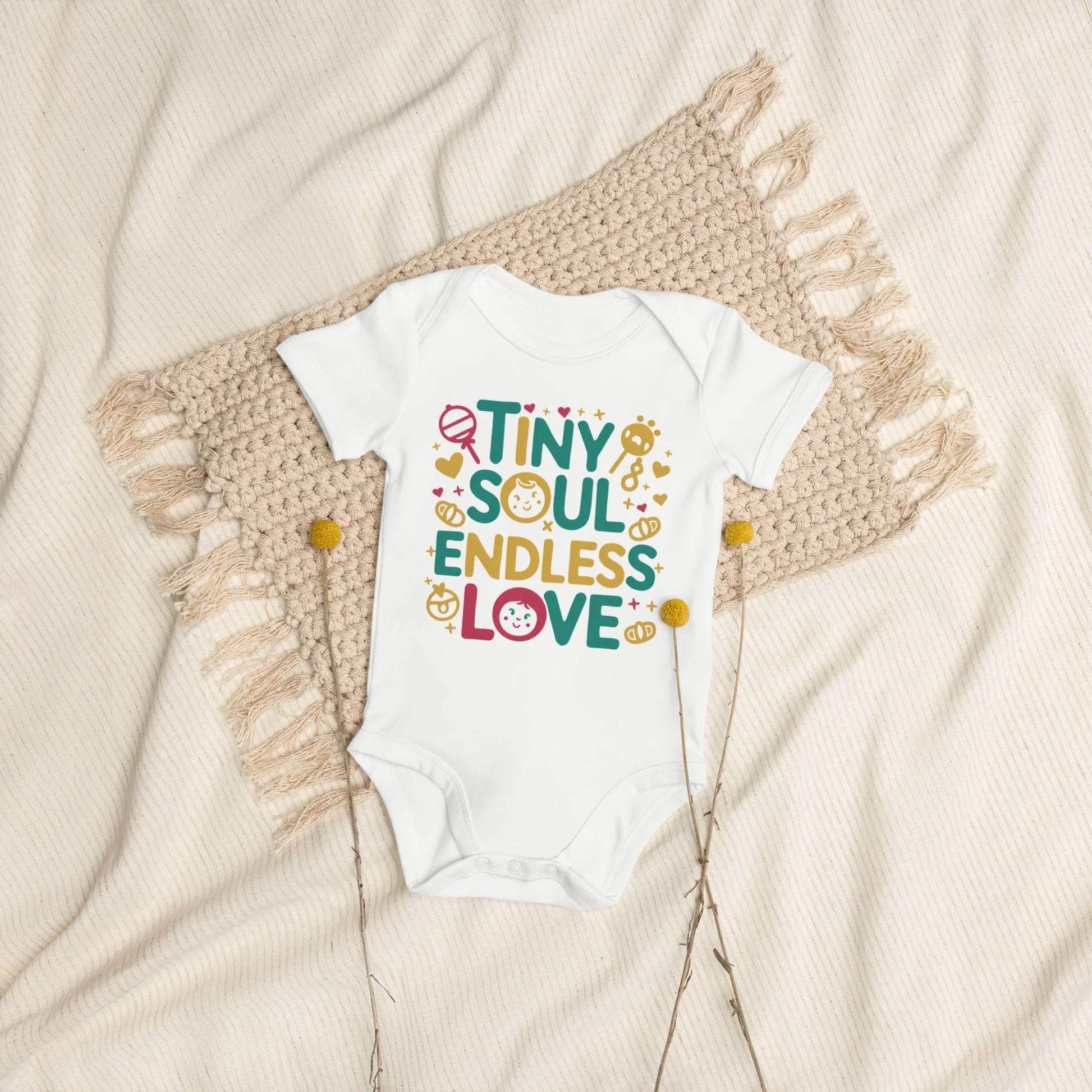 Tiny Soul Endless Love | Organic Cotton Baby Bodysuit - AwRans Clothing