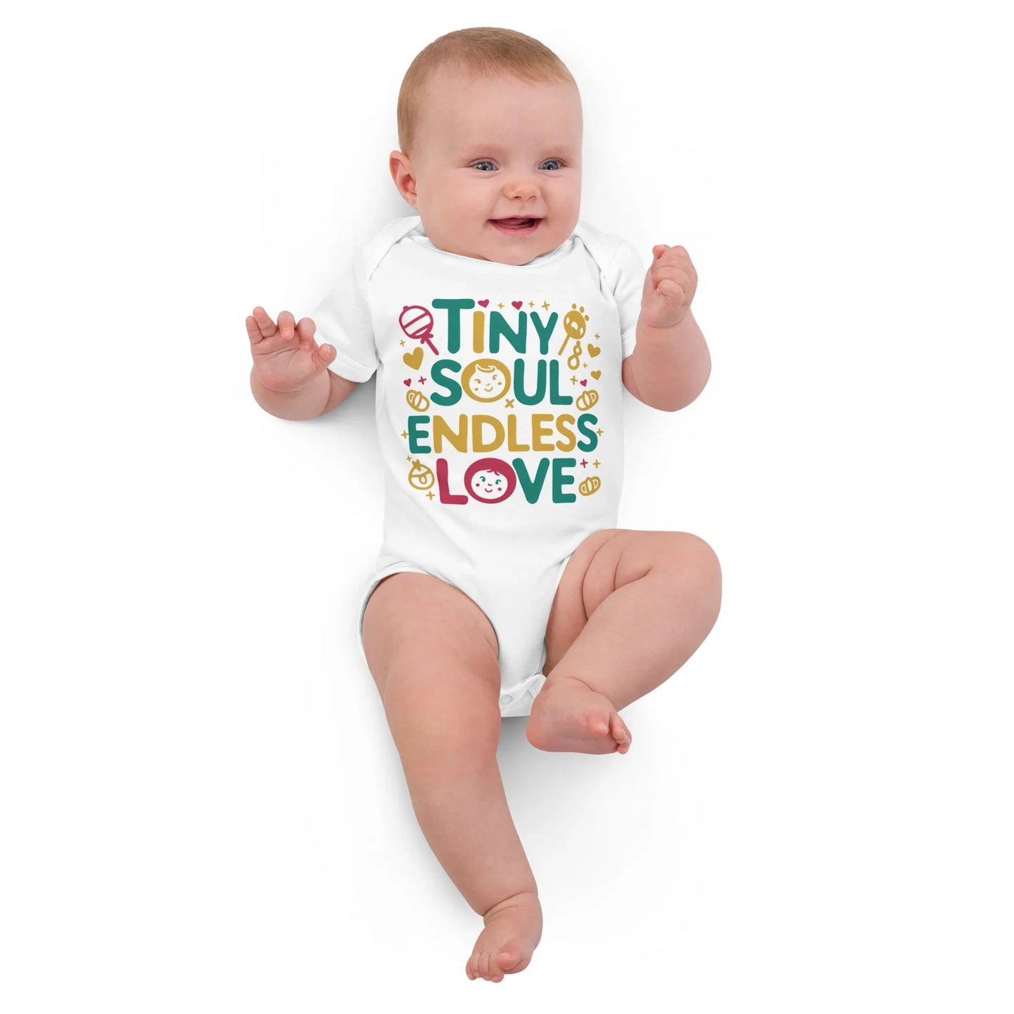 Tiny Soul Endless Love | Organic Cotton Baby Bodysuit - AwRans Clothing