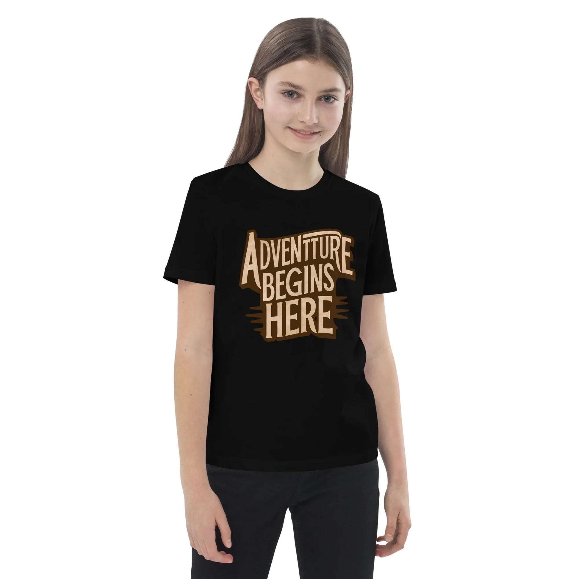 Organic Cotton Kids T-Shirt | Adventure Begins Here - AwRans Clothing