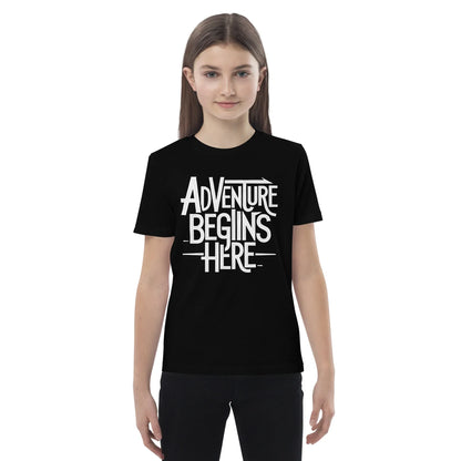 Organic Cotton Kids T-Shirt | Adventure Begins Here - AwRans Clothing