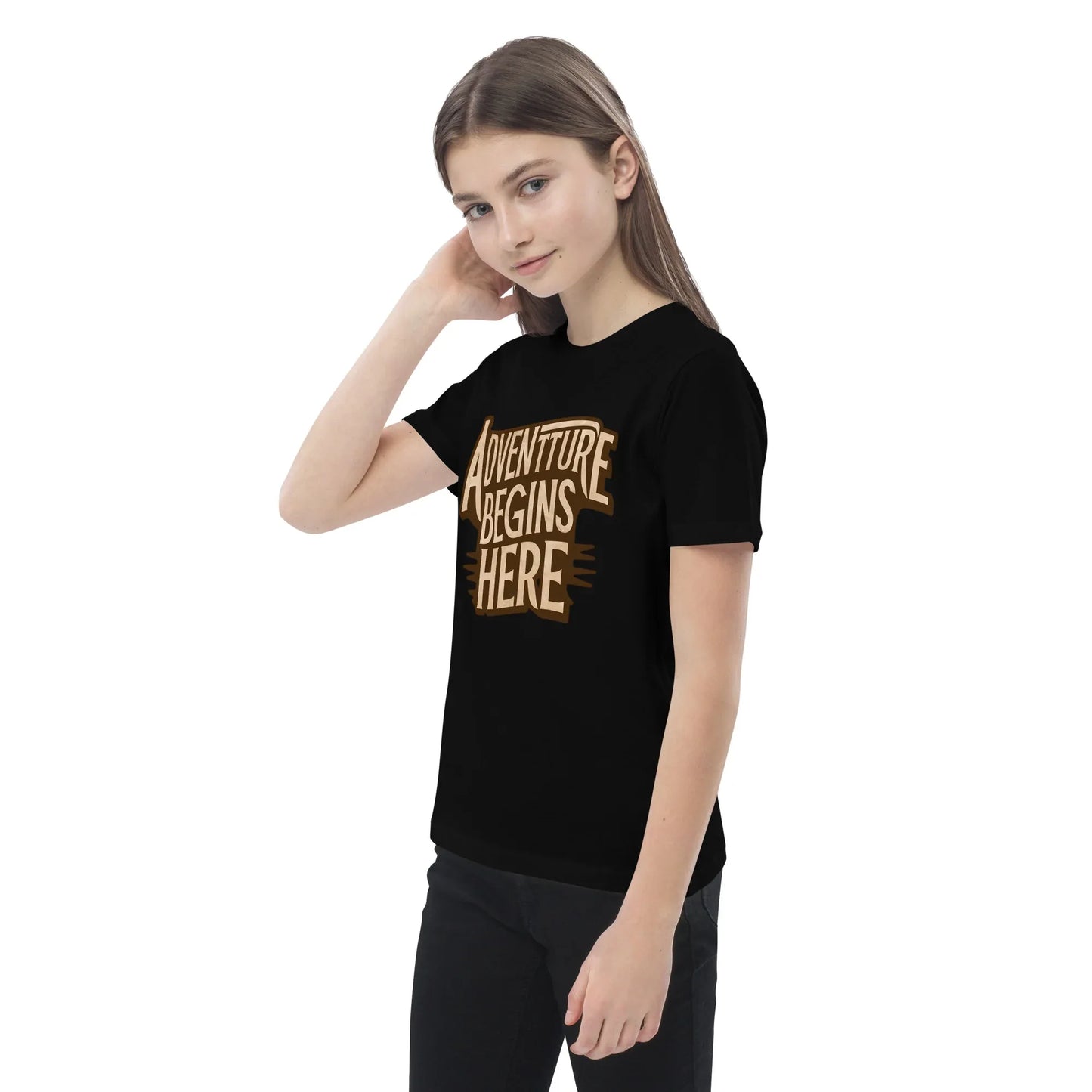 Organic Cotton Kids T-Shirt | Adventure Begins Here - AwRans Clothing