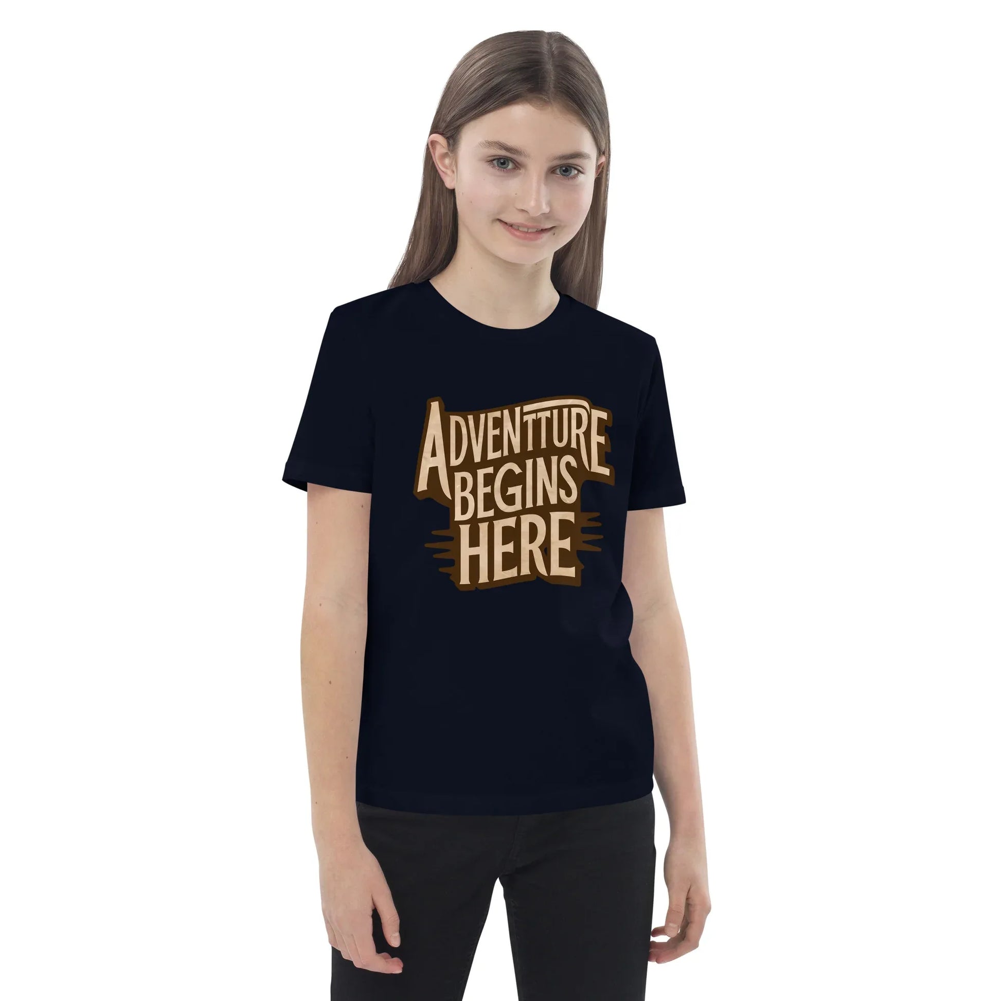 Organic Cotton Kids T-Shirt | Adventure Begins Here - AwRans Clothing