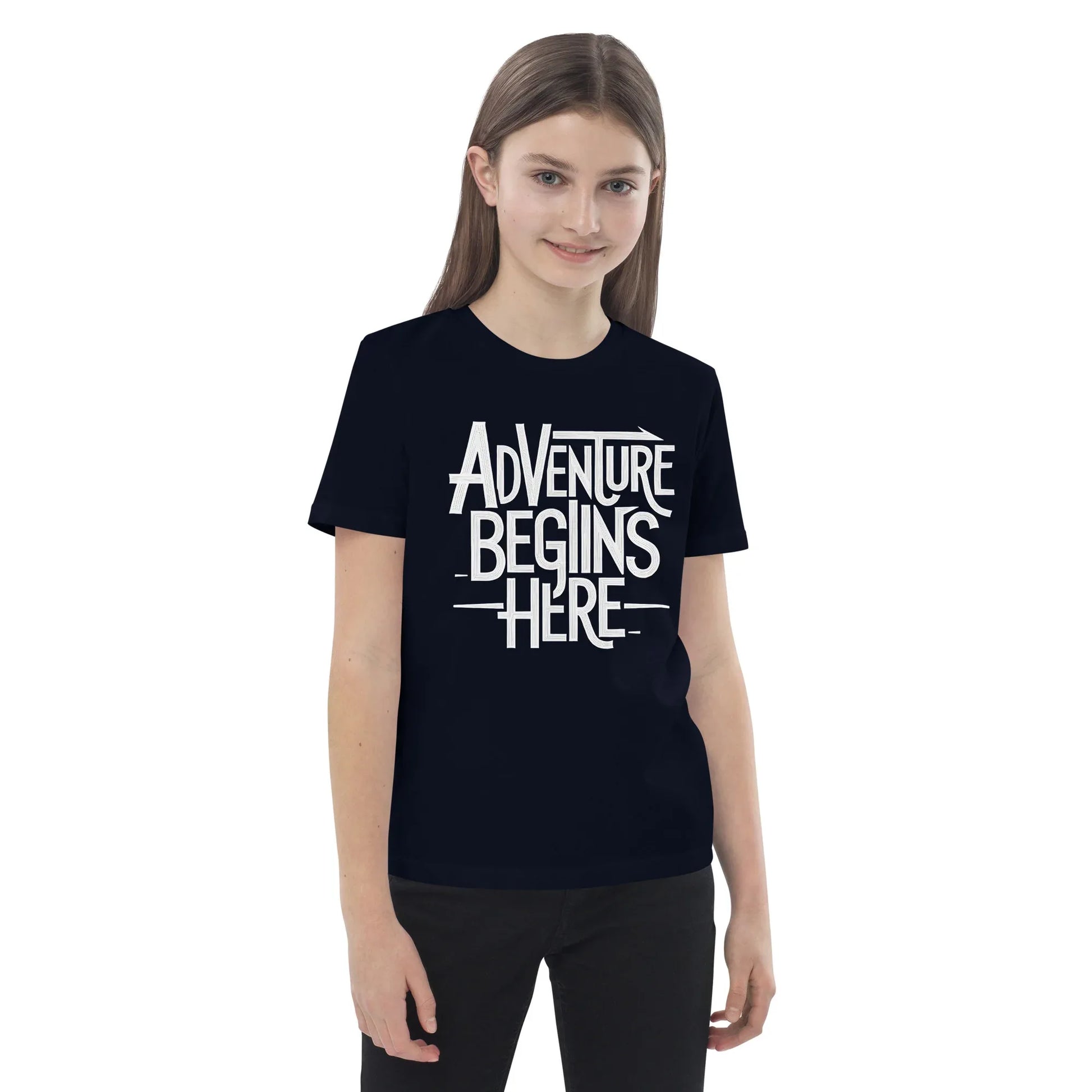 Organic Cotton Kids T-Shirt | Adventure Begins Here - AwRans Clothing
