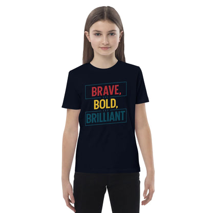 Organic Cotton Kids T-Shirt | Brave And Bold And Brilliant - AwRans Clothing