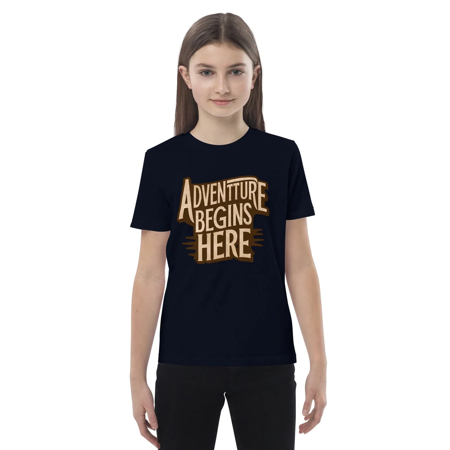 Organic Cotton Kids T-Shirt | Adventure Begins Here - AwRans Clothing