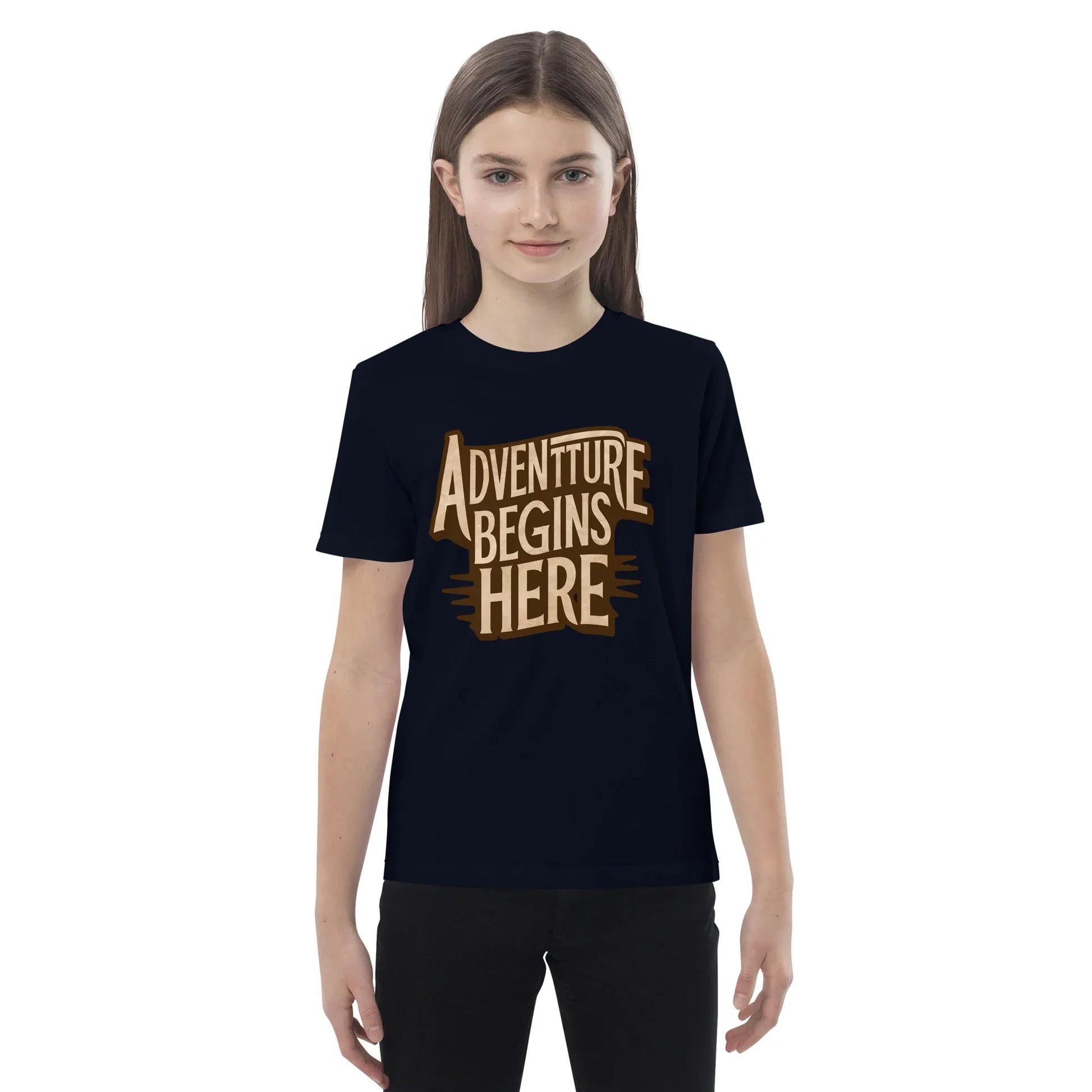Organic Cotton Kids T-Shirt | Adventure Begins Here - AwRans Clothing