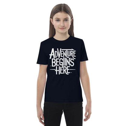 Organic Cotton Kids T-Shirt | Adventure Begins Here - AwRans Clothing