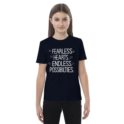 Organic Cotton Kids T-Shirt | Fearless Hearts Endless Possibilities - AwRans Clothing