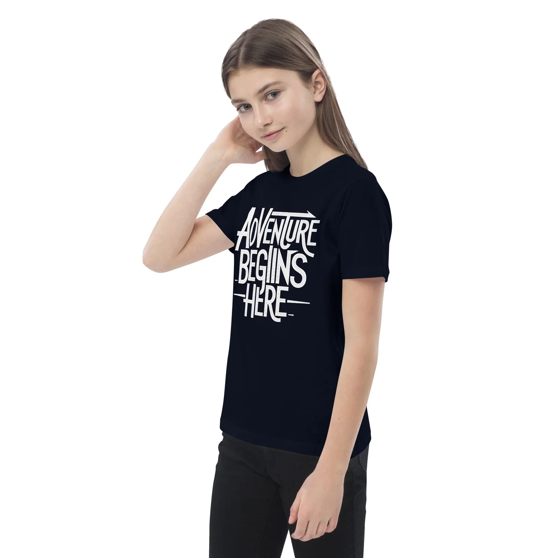 Organic Cotton Kids T-Shirt | Adventure Begins Here - AwRans Clothing