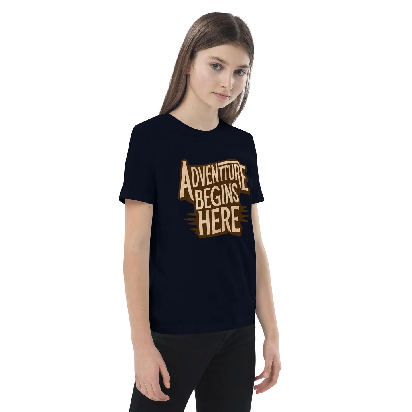Organic Cotton Kids T-Shirt | Adventure Begins Here - AwRans Clothing