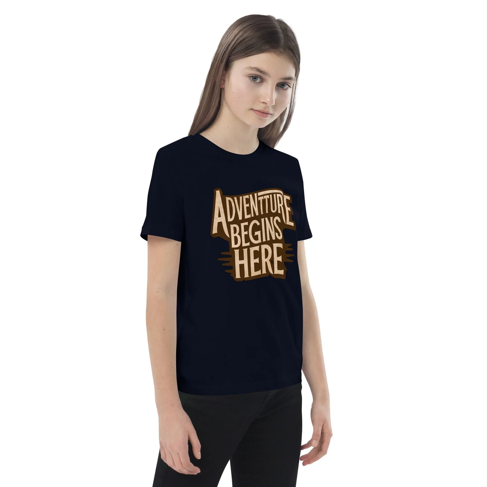 Organic Cotton Kids T-Shirt | Adventure Begins Here - AwRans Clothing