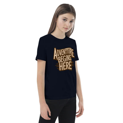 Organic Cotton Kids T-Shirt | Adventure Begins Here - AwRans Clothing