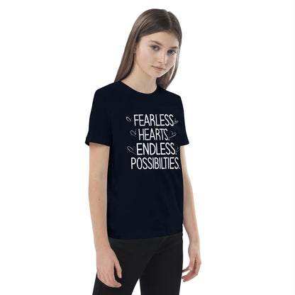 Organic Cotton Kids T-Shirt | Fearless Hearts Endless Possibilities - AwRans Clothing