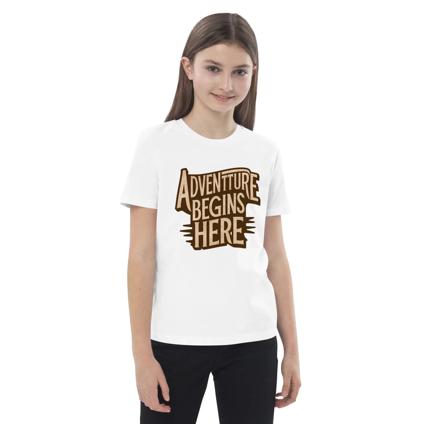 Organic Cotton Kids T-Shirt | Adventure Begins Here - AwRans Clothing