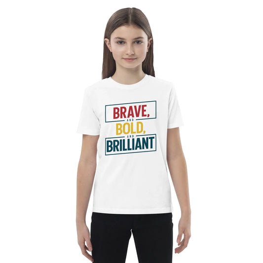 Organic Cotton Kids T-Shirt | Brave And Bold And Brilliant - AwRans Clothing