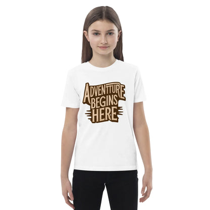 Organic Cotton Kids T-Shirt | Adventure Begins Here - AwRans Clothing