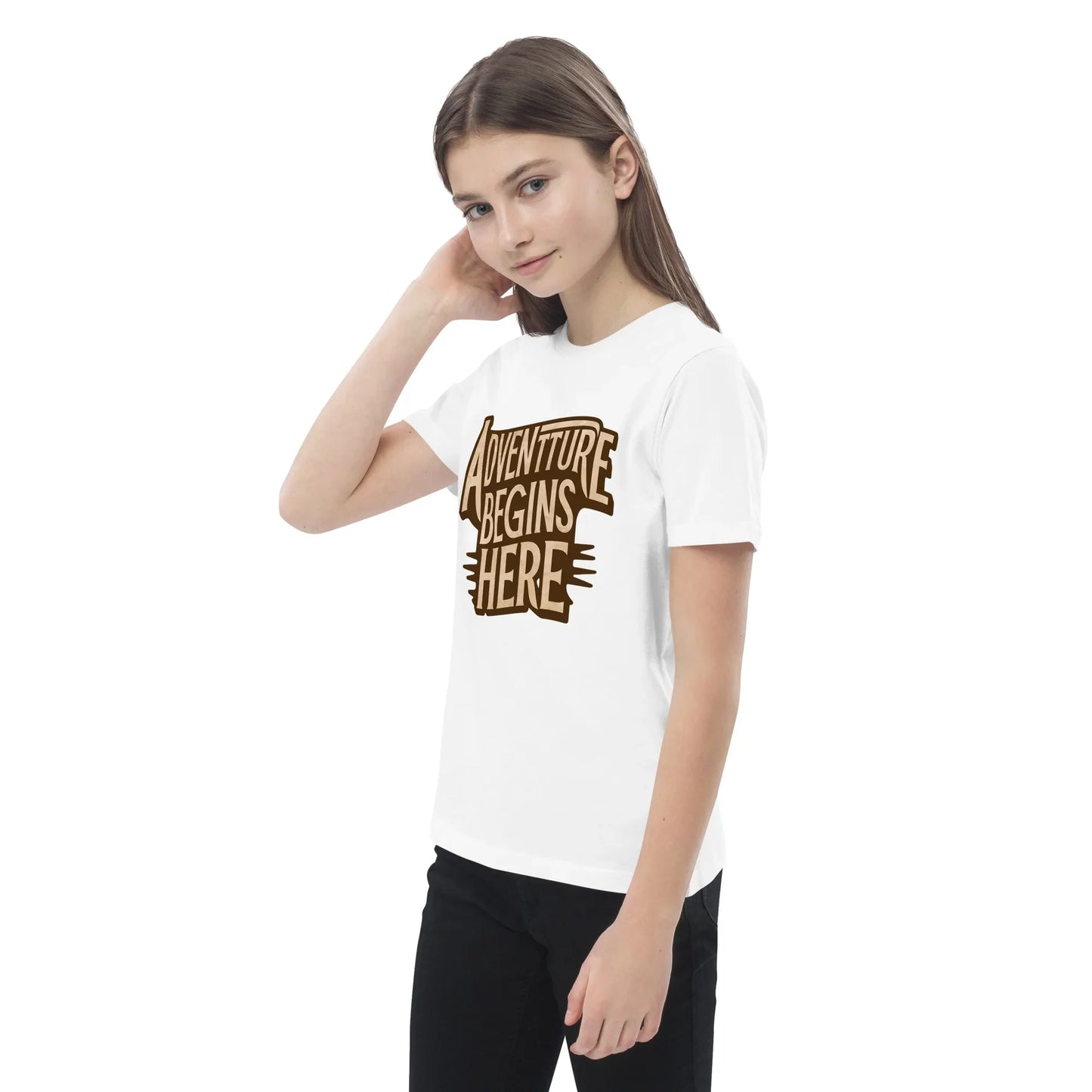 Organic Cotton Kids T-Shirt | Adventure Begins Here - AwRans Clothing