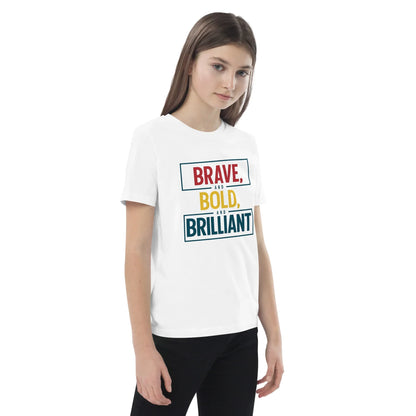 Organic Cotton Kids T-Shirt | Brave And Bold And Brilliant - AwRans Clothing