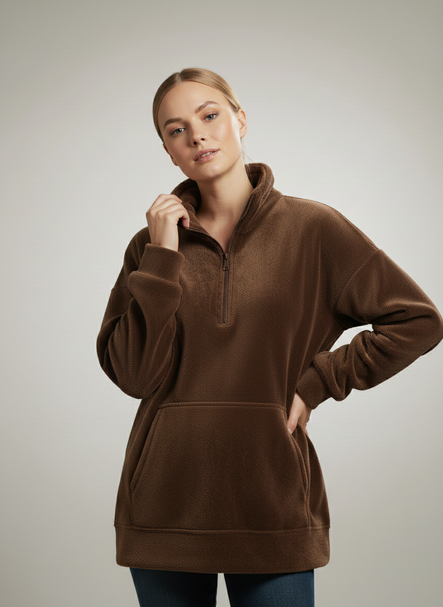 Luxe Cozy Faux Fur Half-Zip Pullover pullover AwRans Premium p12_10