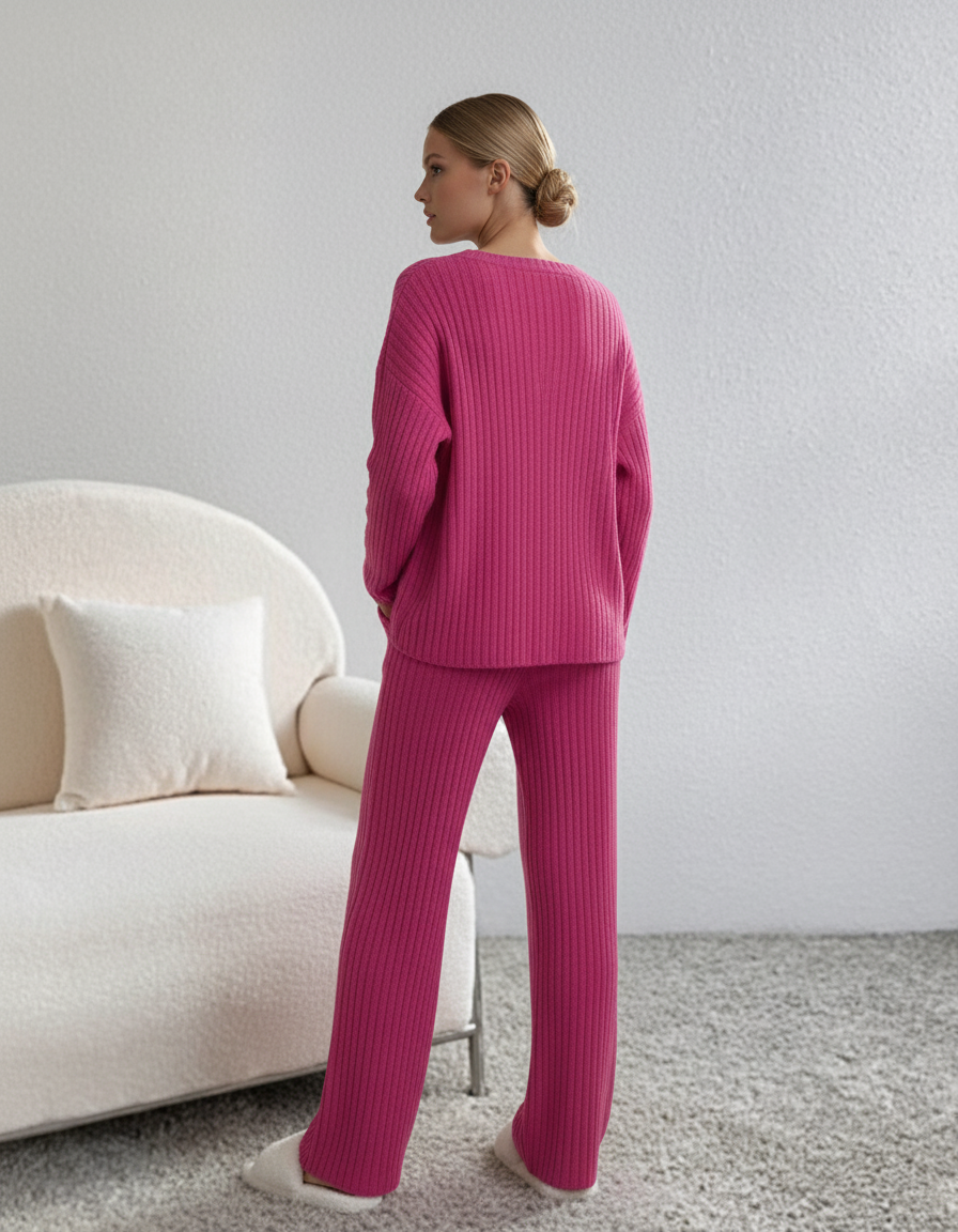 Cozy Chic Ribbed Knit Lounge Set