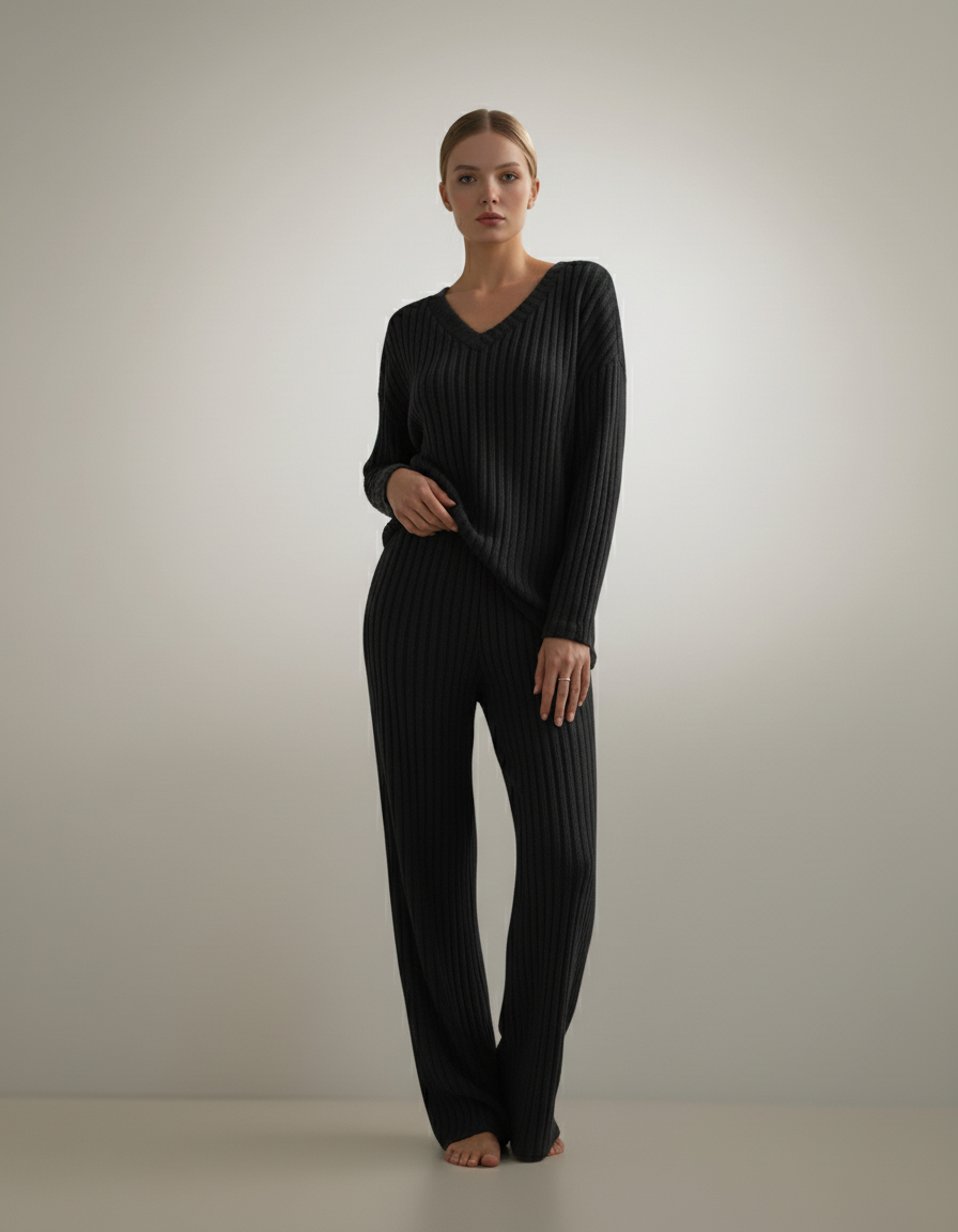 Cozy Chic Ribbed Knit Lounge Set