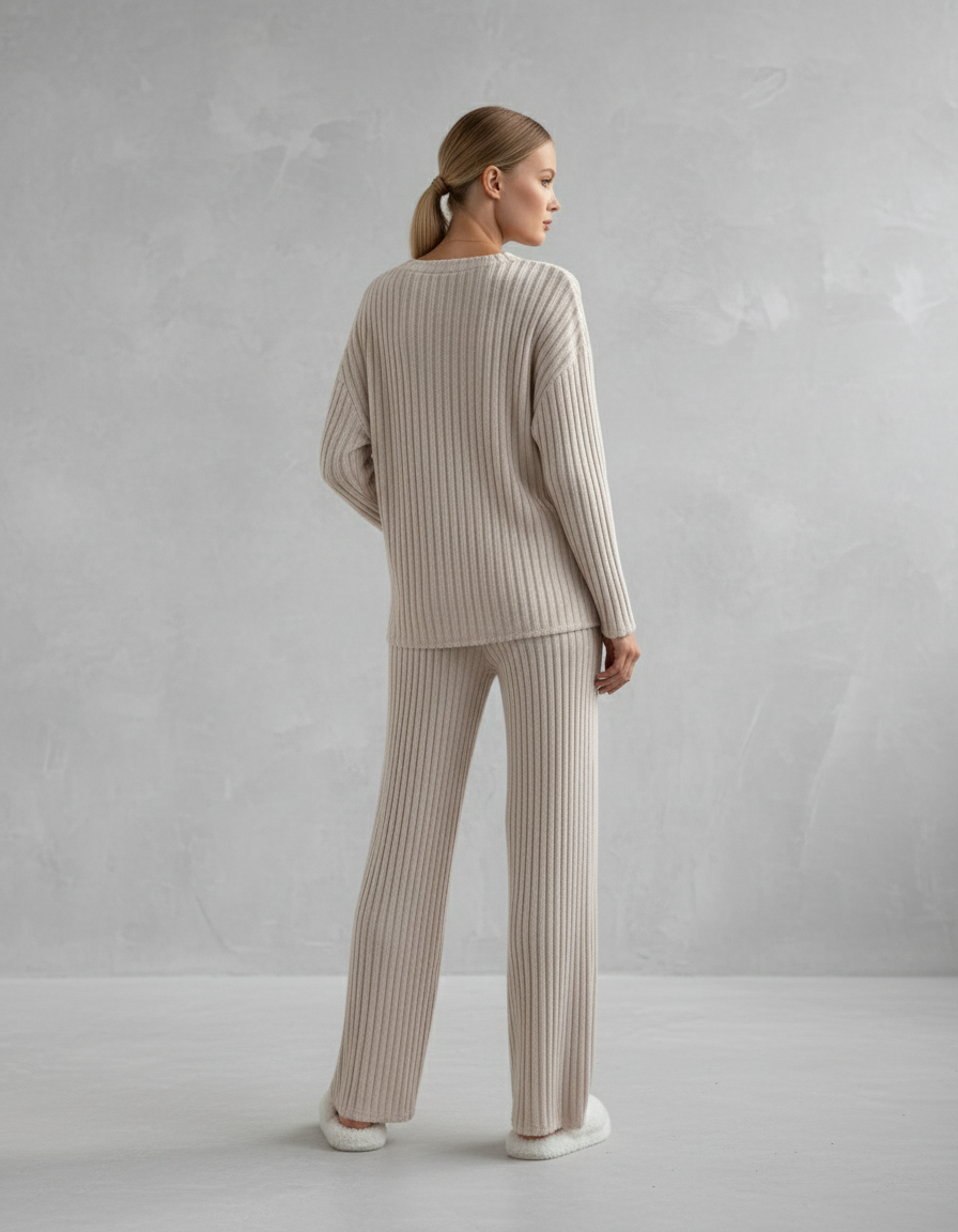 Cozy Chic Ribbed Knit Lounge Set