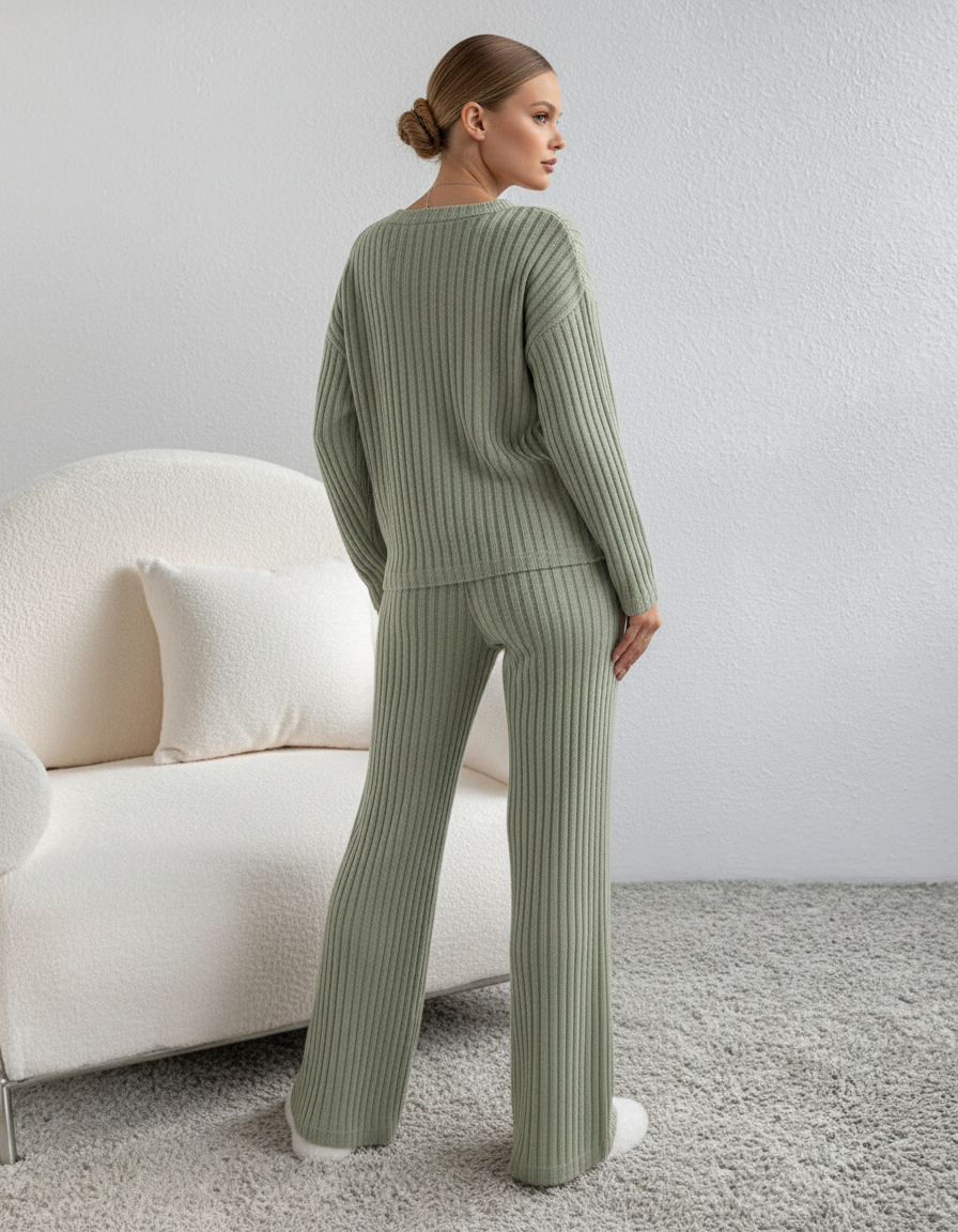 Cozy Chic Ribbed Knit Lounge Set
