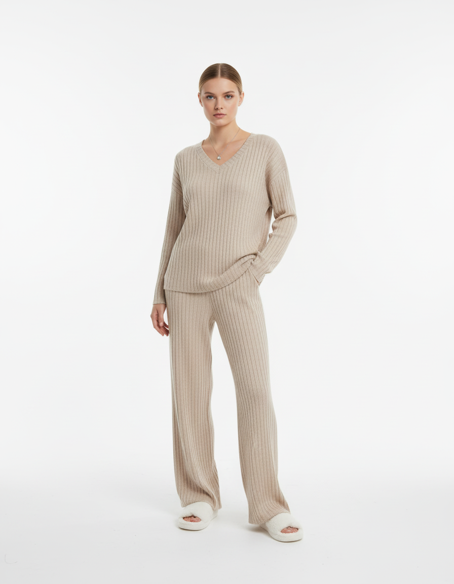 Cozy Chic Ribbed Knit Lounge Set