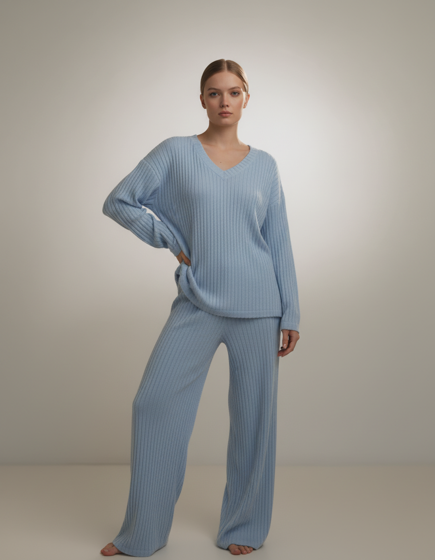 Cozy Chic Ribbed Knit Lounge Set