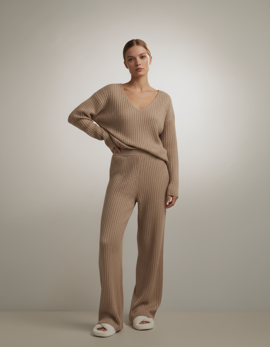 Cozy Chic Ribbed Knit Lounge Set