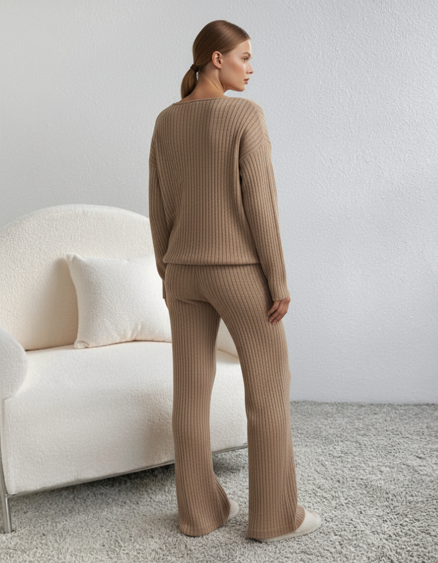 Cozy Chic Ribbed Knit Lounge Set