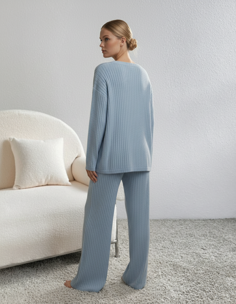Cozy Chic Ribbed Knit Lounge Set