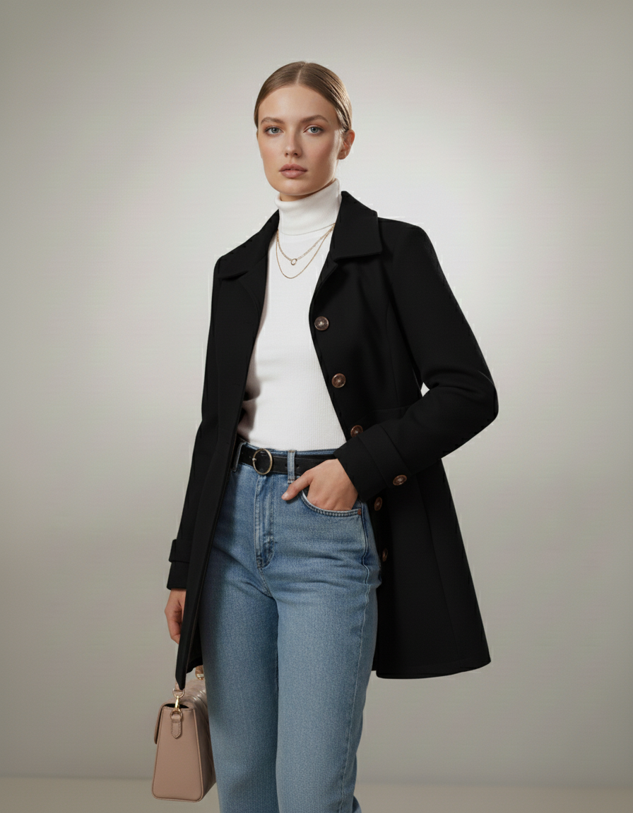 Classic Elegant Button-Front Coat