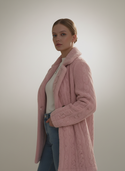 Chic Double-Breasted Teddy Coat