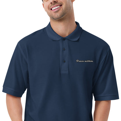 Peace Within - Embroidered Men's Premium Polo Shirt
