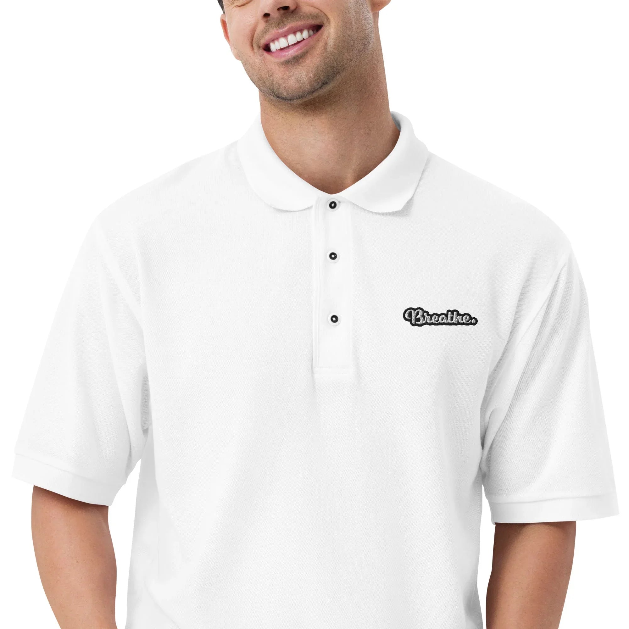 Breathe - Embroidered Men's Premium Polo Shirt - AwRans Clothing