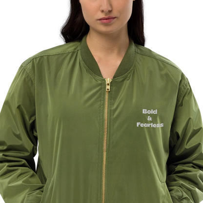 Unisex | Bold & Fearless - Premium Recycled Bomber Jacket - AwRans Clothing