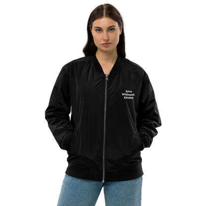 Unisex | Live Without Limits - Premium Recycled Bomber Jacket - AwRans Clothing