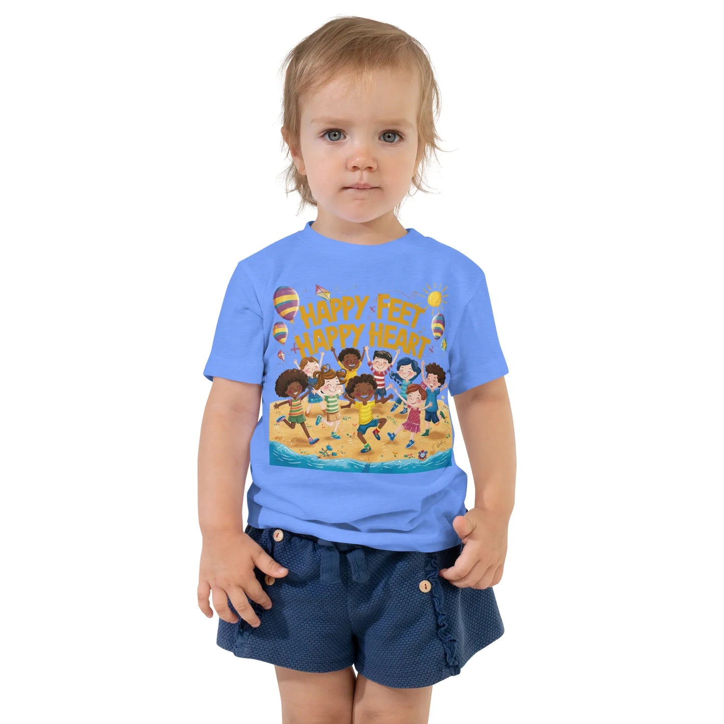 Toddler Short Sleeve Tee | Happy Feet Happy Heart - AwRans Clothing