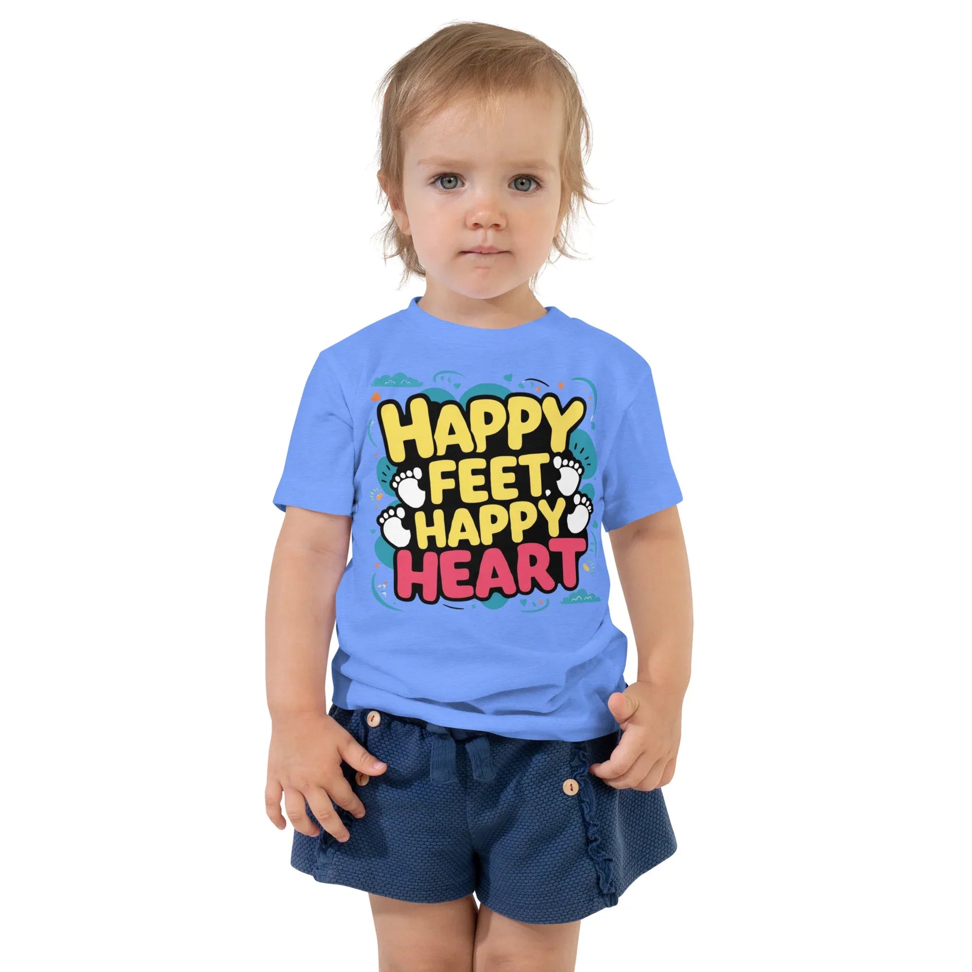 Toddler Short Sleeve Tee | Happy Feet Happy Heart - AwRans Clothing